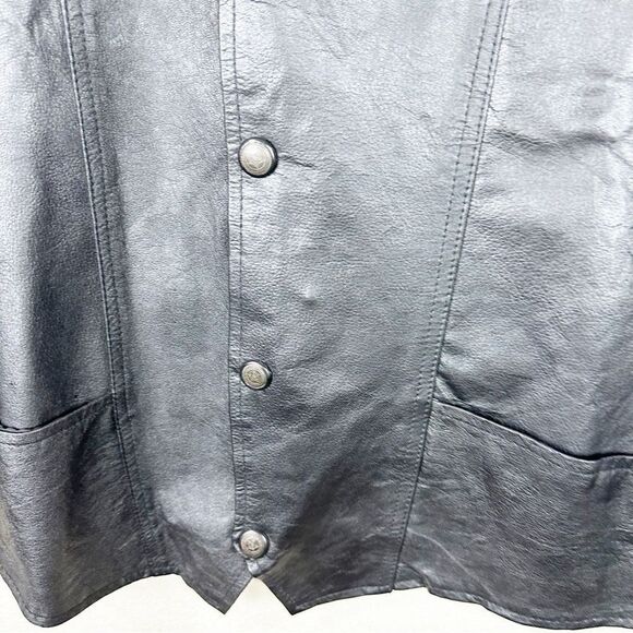 Genuine Leather Snap Vest Size XXL Mens Motorcycle Blank - Picture 2 of 7